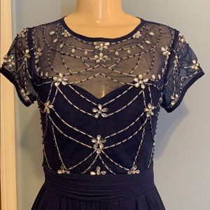 quiz navy embellished maxi dress